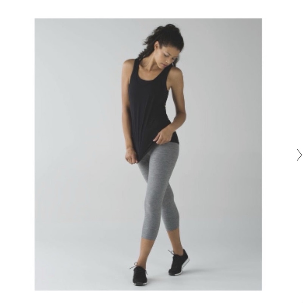 Lululemon Wunder Under Crop III. Size 2. Heather we Slate. GUC.
